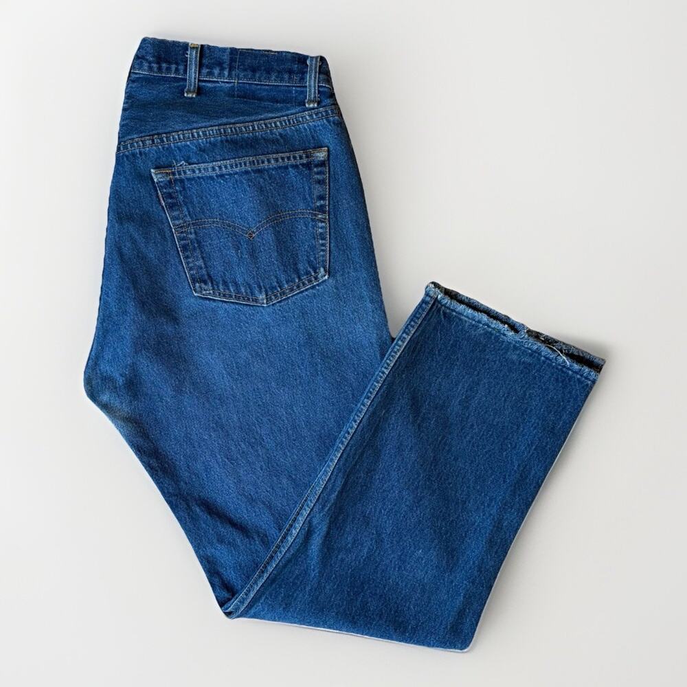 Vintage Levis 501 Jeans 36 Blue Dark Wash Straight Denim Workwear Non Selvedge